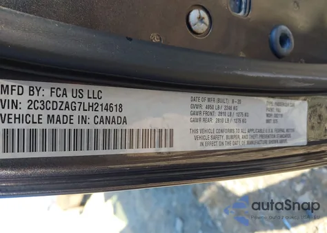 2020 Dodge Challenger Sxt from USA, damaged, VIN 2C3CDZAG7LH214618